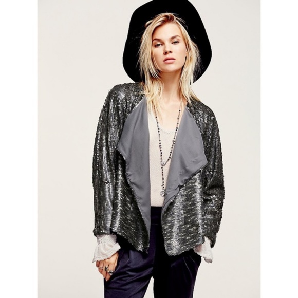 FREE PEOPLE SEQUIN BLAZER JACKET - Picture 3 of 4